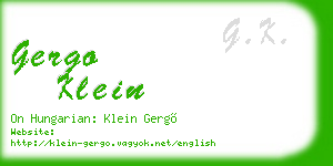 gergo klein business card