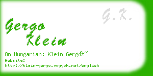 gergo klein business card